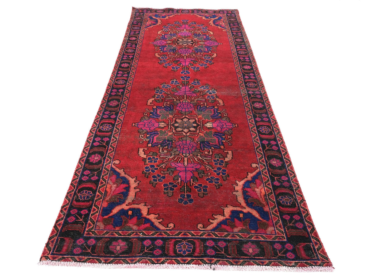 4x10 Vintage Rug, Persian Style Hand-Knotted Kitchen Runner Rug, Hallway Runner Rug, Staircase Runner Rug, Foyer Rug,  SHR1890