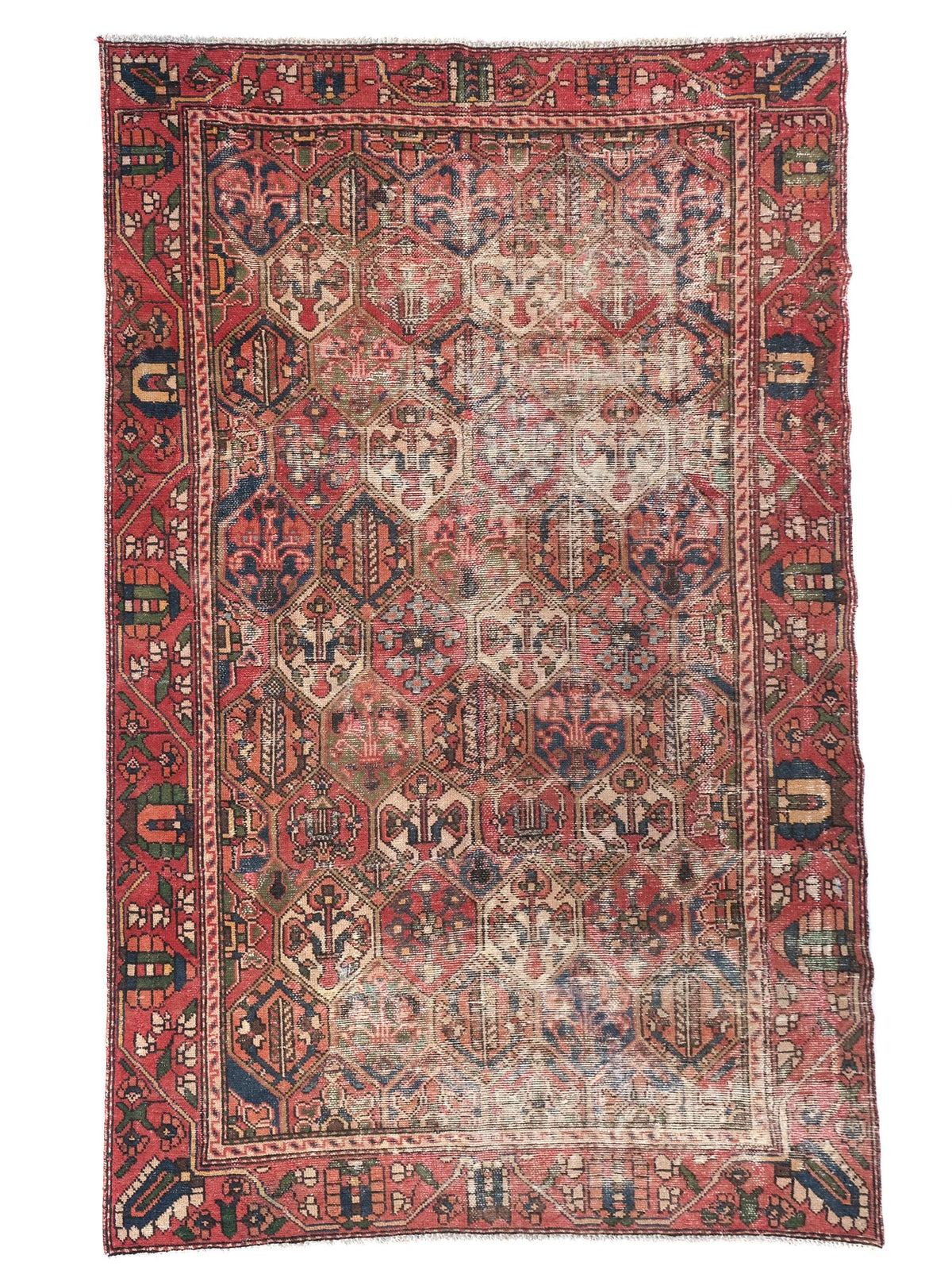 6x9 Red Vintage Runner Rug, Oriental Turkish Anatolian Rug, Handwoven Low Pile Organic Dyes Wool SHR1894