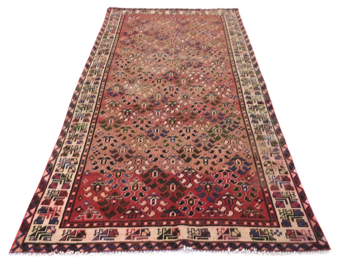 4x9 Vintage Rug, Persian Style Hand-Knotted Kitchen Runner Rug, Hallway Runner Rug, Staircase Runner Rug, Foyer Rug, SHR1900