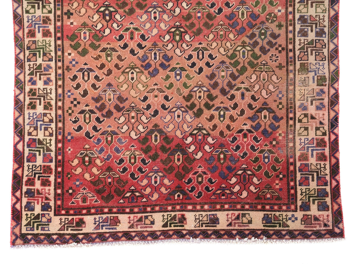 4x9 Vintage Rug, Persian Style Hand-Knotted Kitchen Runner Rug, Hallway Runner Rug, Staircase Runner Rug, Foyer Rug, SHR1900