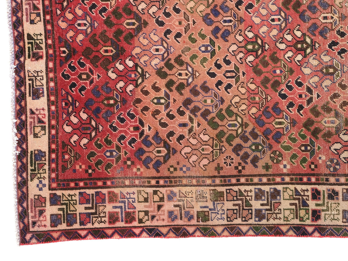 4x9 Vintage Rug, Persian Style Hand-Knotted Kitchen Runner Rug, Hallway Runner Rug, Staircase Runner Rug, Foyer Rug, SHR1900