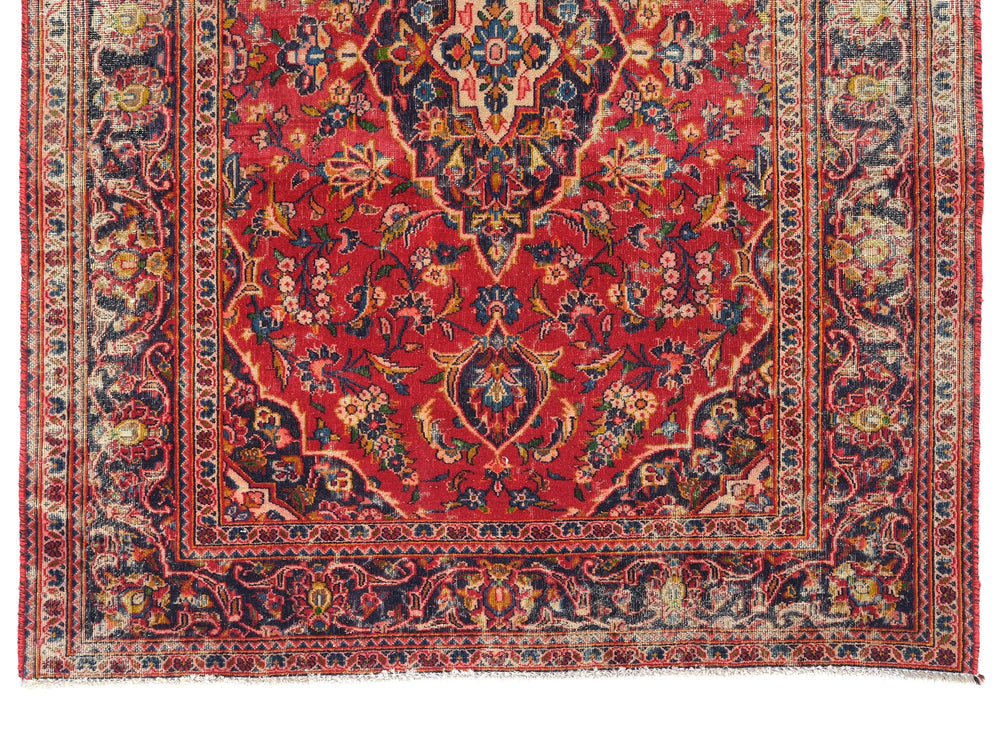 4x6 Hand-Knotted Vintage Area Rug, Handwoven Organic Wool Floral Living Room or Bedroom Rug, SHR1933