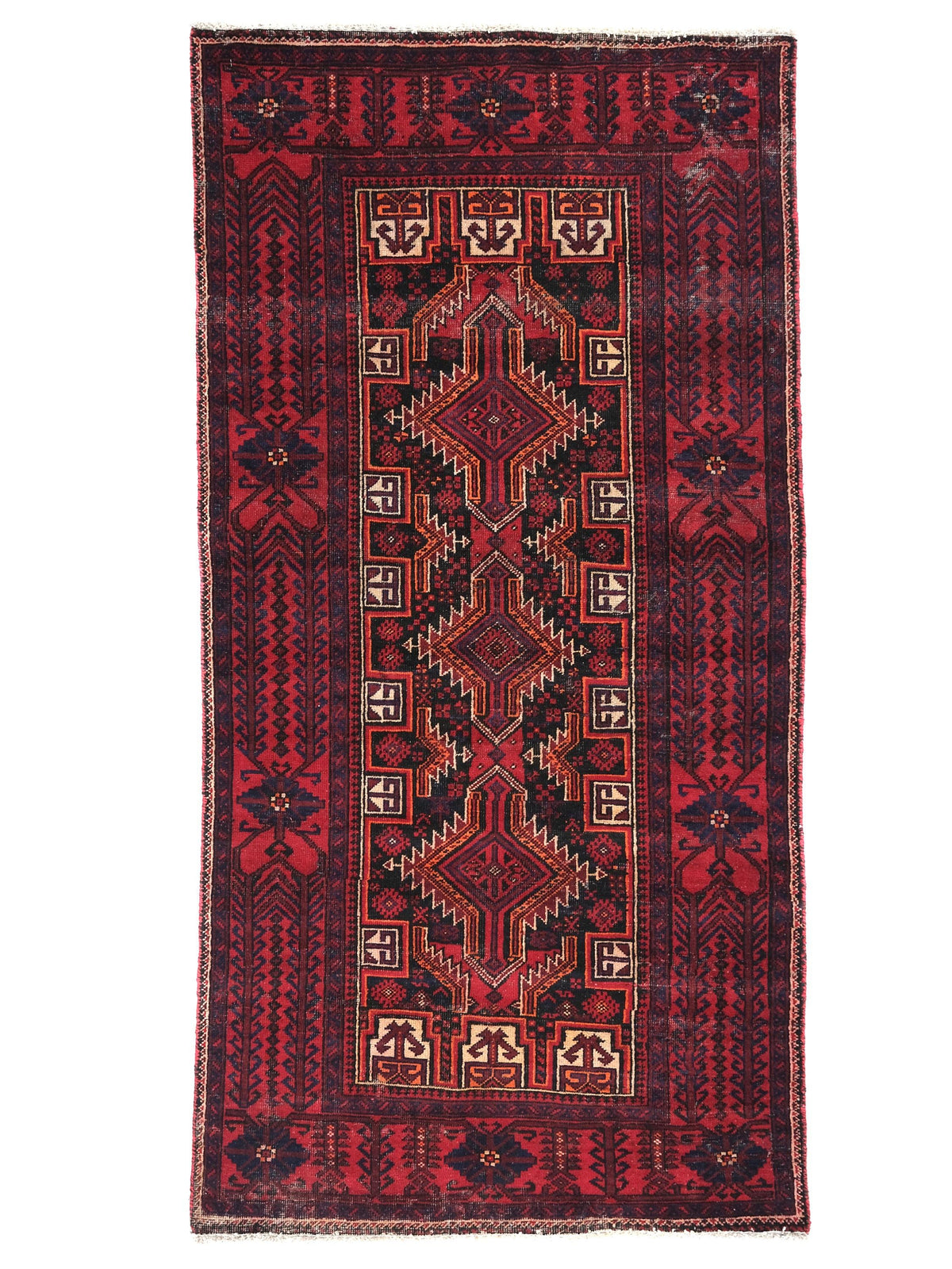 3x10 Vintage Rug, Persian Style Hand-Knotted Kitchen Runner Rug, Hallway Runner Rug, Staircase Runner Rug, Foyer Rug, SHR1948