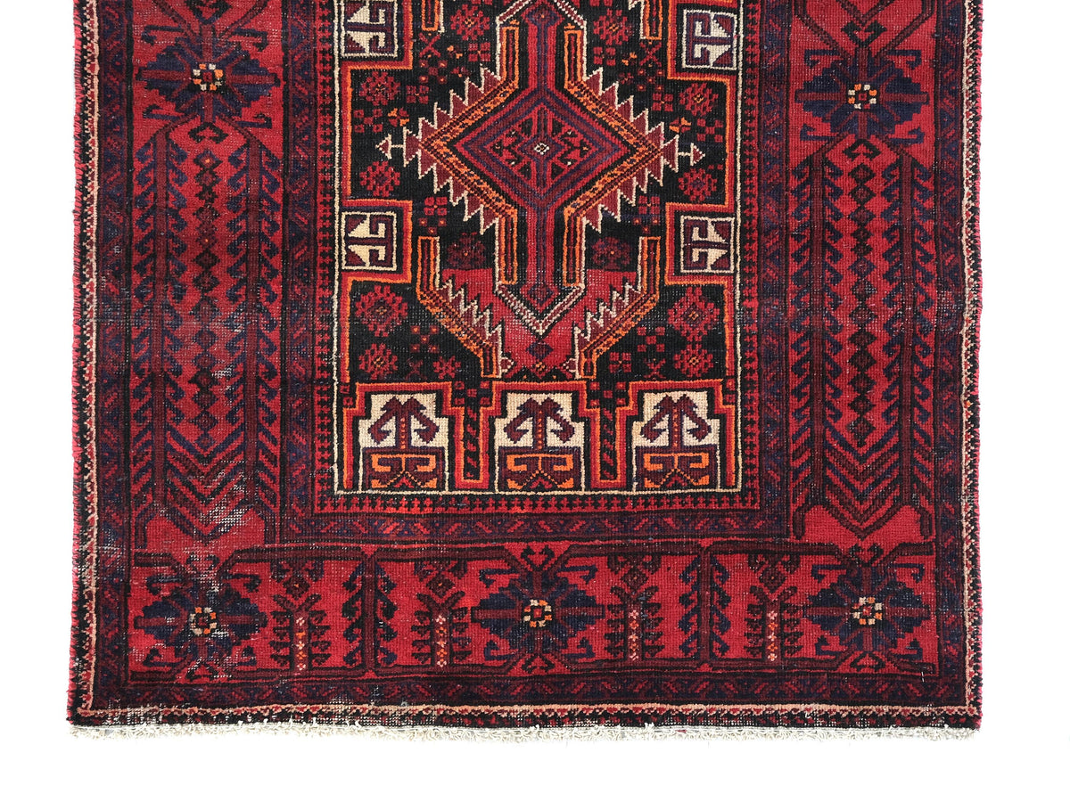 3x10 Vintage Rug, Persian Style Hand-Knotted Kitchen Runner Rug, Hallway Runner Rug, Staircase Runner Rug, Foyer Rug, SHR1948