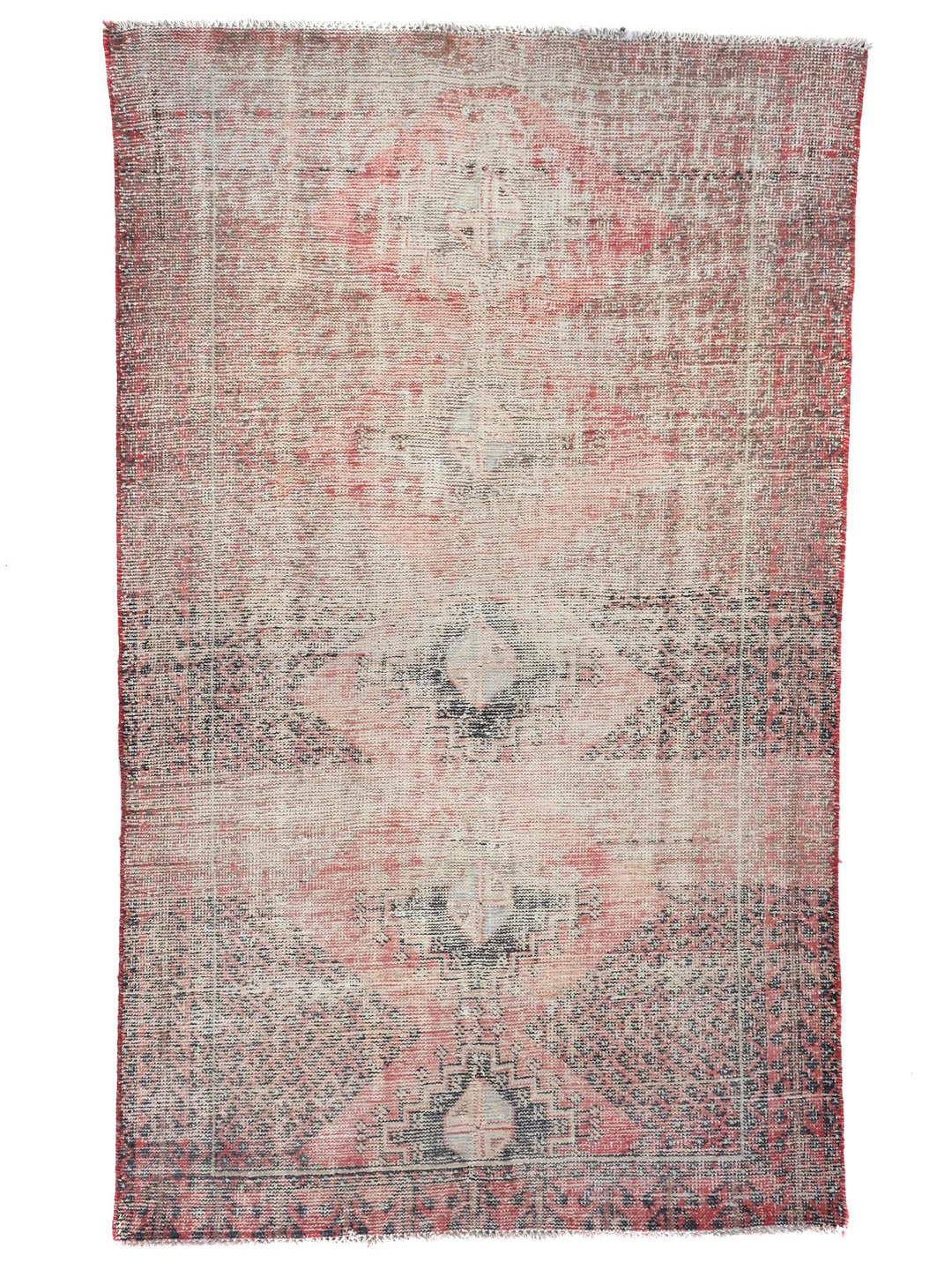 4x6 Vintage Oriental Rug, Handwoven Floral Area Rug, Organic Wool Low Pile Living Room or Dining Room Rug, SHR1958