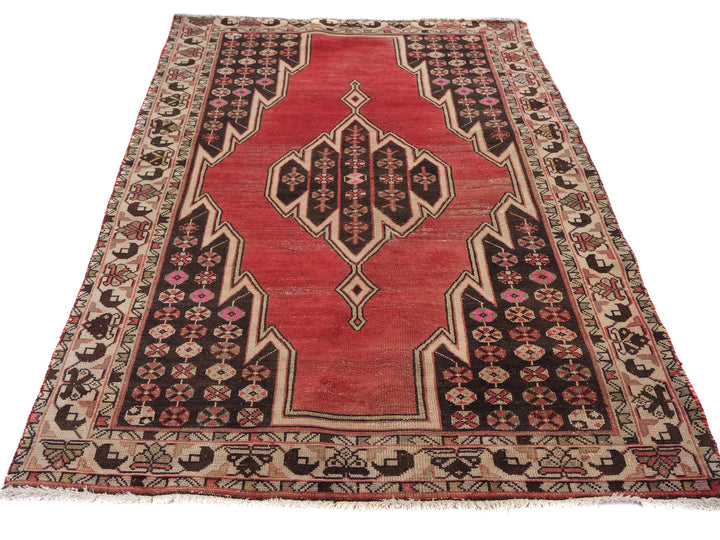 4x6 Turkmen Bokhara Vintage Rug, Hand-Knotted Oriental Rug for Foyer, Kitchen Rug, Small Area Rug, SHR1966
