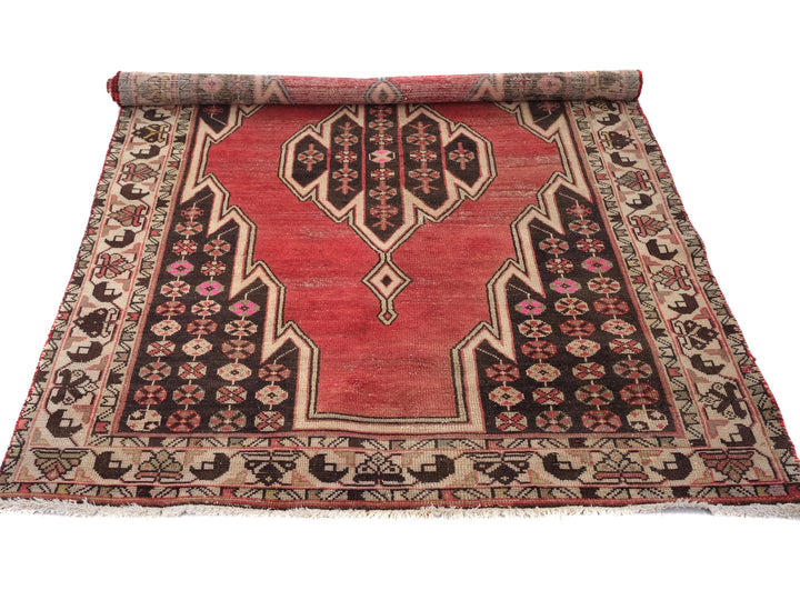 4x6 Turkmen Bokhara Vintage Rug, Hand-Knotted Oriental Rug for Foyer, Kitchen Rug, Small Area Rug, SHR1966