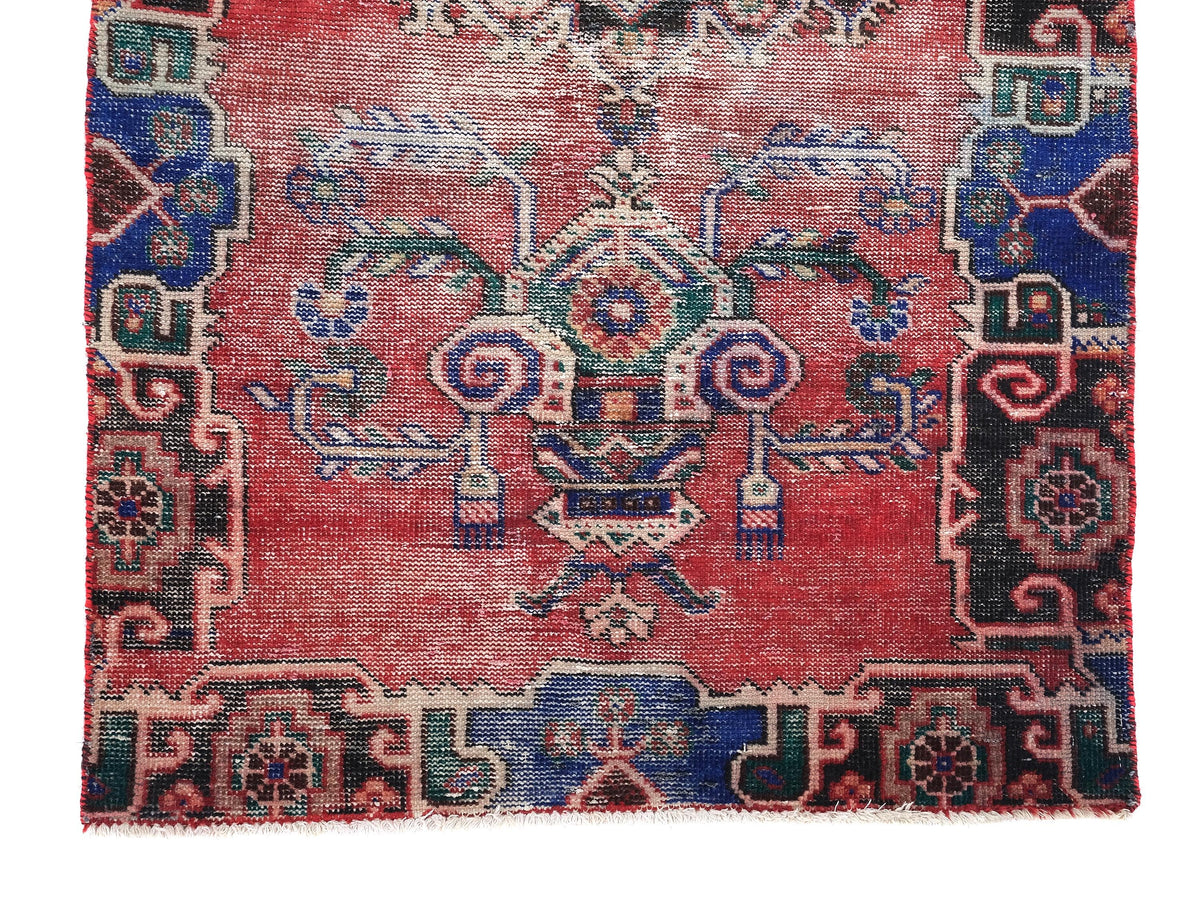 4x7 Vintage Rug, Red Turkish Rug, Handmade Oushak Rug, Bedroom Rug, Office Rug, Anatolian Rug, Designer Rug, Antique Rug, SHR1970