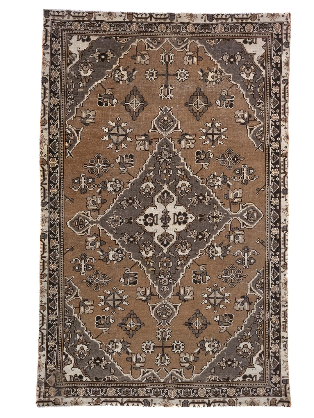 5x9 Vintage Oriental Hand-Knotted Area for Office or Bedroom, Living Room Rug, Office Rug, SHR1717