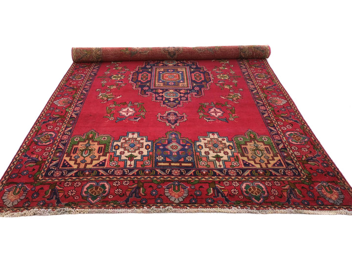 6x9 Hand-Knotted Area Rug | Vintage Oriental Rug | Handmade Wool Rug for Living Room | Bedroom Rug | Office Rug, SHR1731