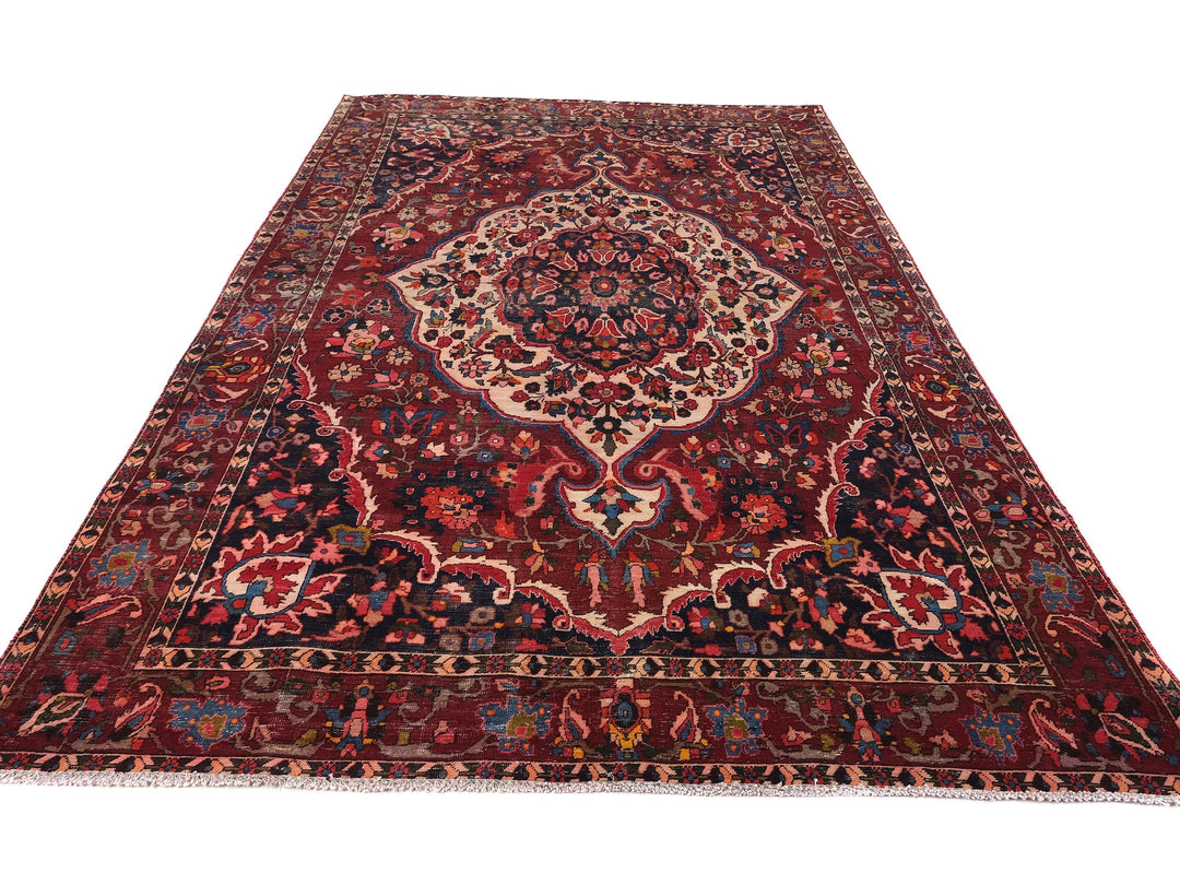 7x10 Vintage Oriental Rug | Handmade Area Rug | Hand-Knotted Wool Rug for Living Room | Bedroom Rug | Office Rug | SHR1767