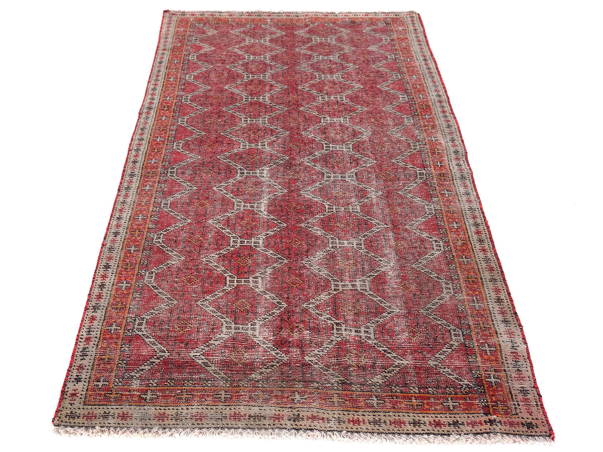 3x6 Vintage Rug, Persian Style Hand-Knotted Kitchen Runner Rug, Hallway Runner Rug, Staircase Runner Rug, Foyer Rug, SHR1975