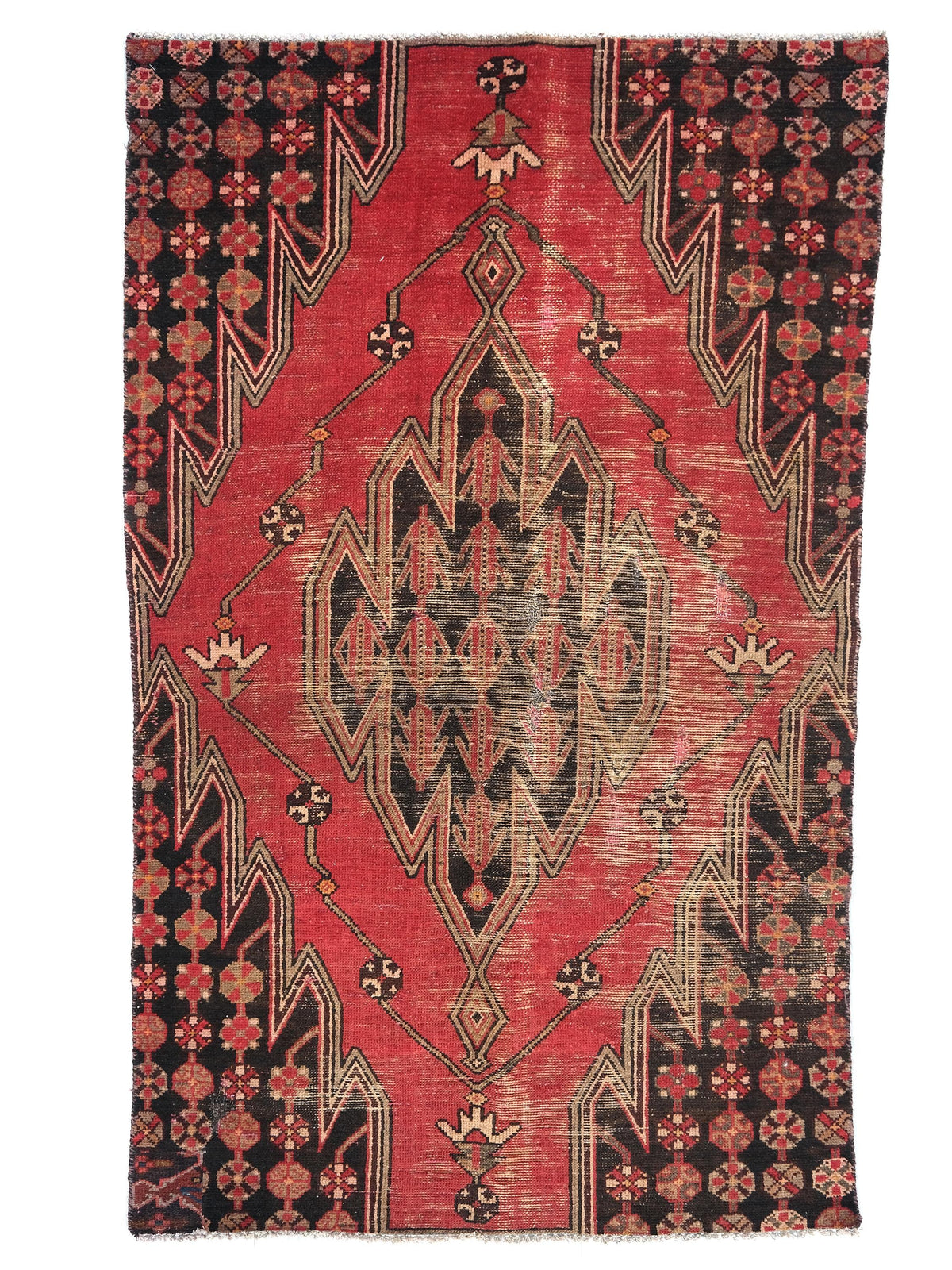 3x6 Vintage Rug, Persian Style Hand-Knotted Kitchen Runner Rug, Hallway Runner Rug, Staircase Runner Rug, Foyer Rug, SHR1981