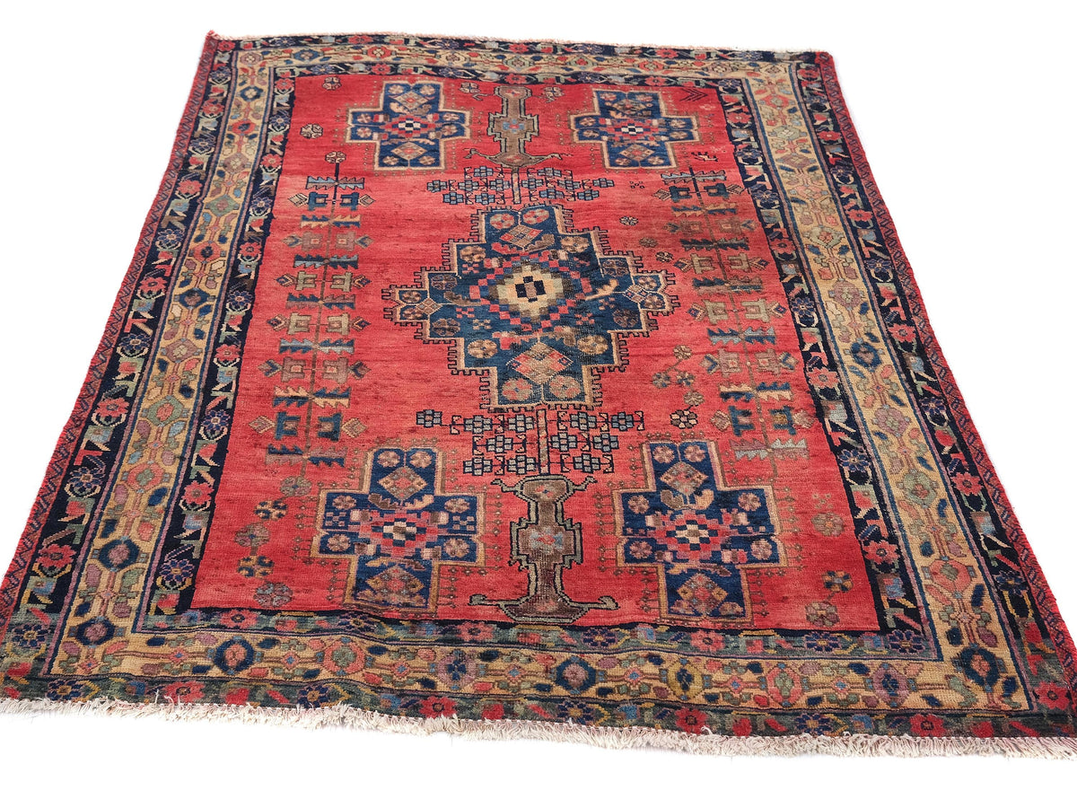 4x6 Vintage Rug, Persian Style Hand-Knotted Kitchen Runner Rug, Hallway Runner Rug, Staircase Runner Rug, Foyer Rug, SHR1984