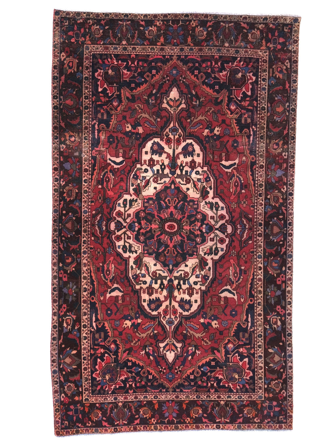 7x10 Vintage Rug, Low Pile Wool Rug, Hand-Knotted Rug, Bedroom Rug, Handmade Organic Wool Living Room Rug,SHR2135