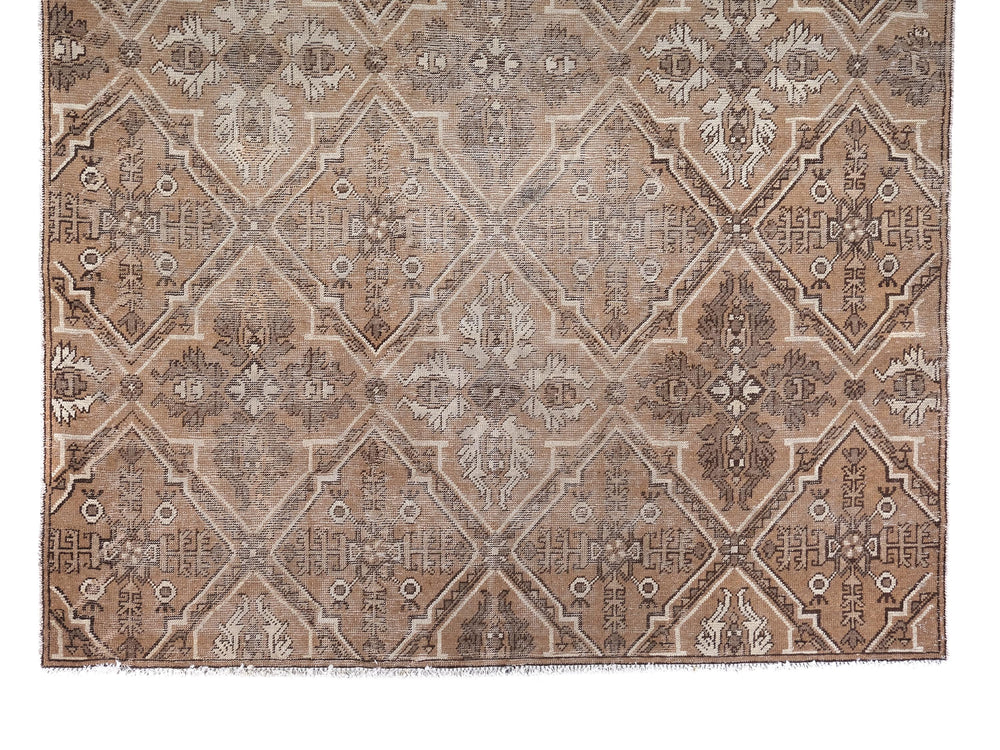 7x10 Hand-Knotted Accent Rug, Vintage Rug, Organic Wool Living Room or Dining Room Rug, Handmade Hallway Entryway Rug, SHR2140