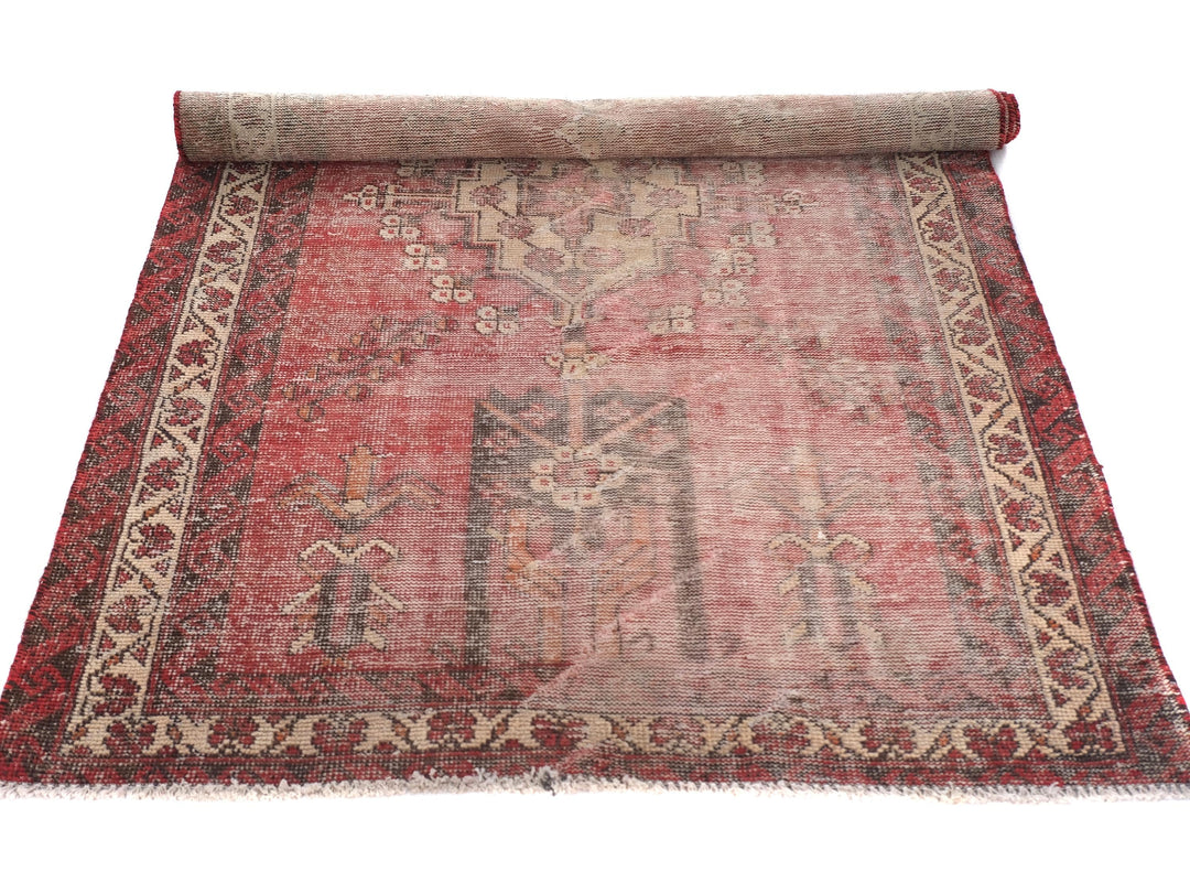 4x6 Vintage Accent Rug, Oriental Hand-Knotted Low Pile Wool Rug, Bathroom Rug, Entryway Rug, Mudroom Rug, SHR1997