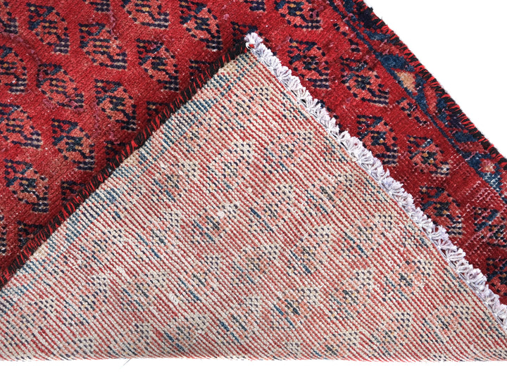 2x5 Vintage Rug Runner | Hand Knotted Oriental Rug | Handmade Organic Wool Low Pile Hallway Rug | SHR2004