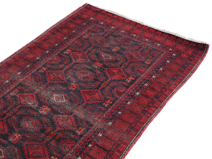 3x6 Hand-Knotted Accent Rug, Persian Style Vintage Rug, Organic Wool Living Room or Dining Room Rug, Handmade Hallway Entryway Rug, SHR2020