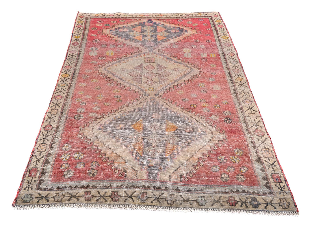 4x6 Vintage Rug, Handmade Rug, Bedroom Rug, Scatter Rug, Small Rug, Entry Rug, SHR2081
