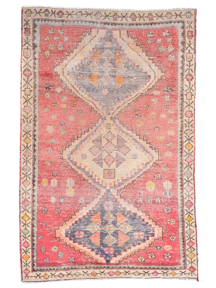 4x6 Vintage Rug, Handmade Rug, Bedroom Rug, Scatter Rug, Small Rug, Entry Rug, SHR2081