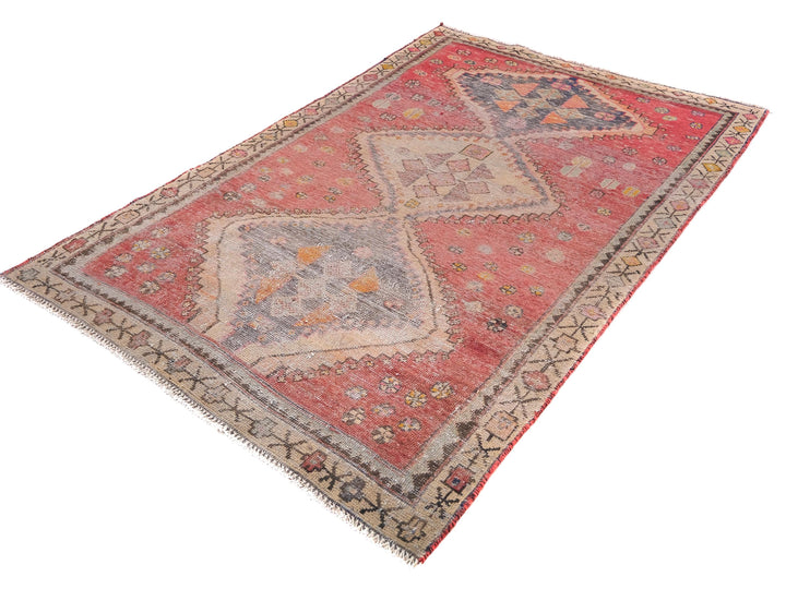 4x6 Vintage Rug, Handmade Rug, Bedroom Rug, Scatter Rug, Small Rug, Entry Rug, SHR2081