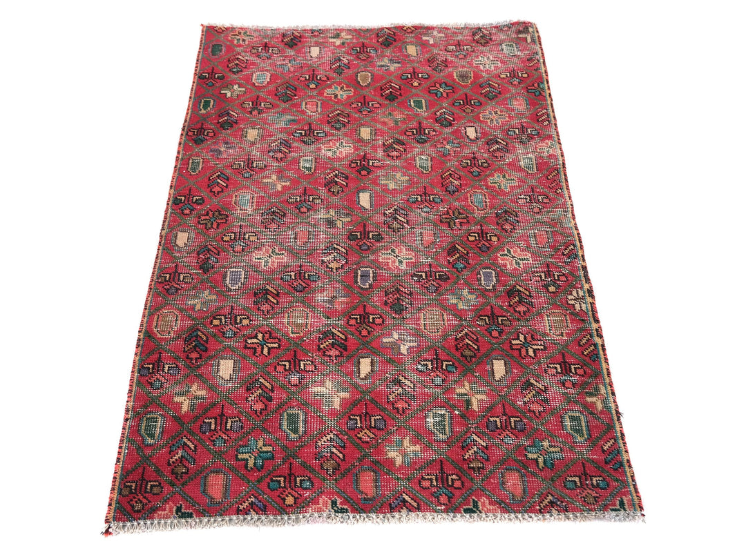 3x4 Vintage Rug, Hand-Knotted Oushak Rug, Bedroom Rug, Office Rug, Designer Rug, Antique Rug, SHR2126