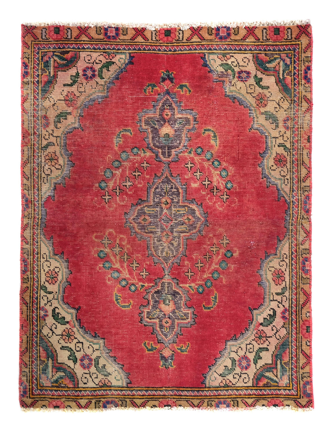 3x4 Vintage Rug, Hand-Knotted Oushak Rug, Bedroom Rug, Office Rug, Designer Rug, Antique Rug,  SHR2128